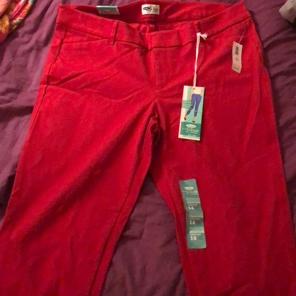 Old navy pixie ankle length red pants
